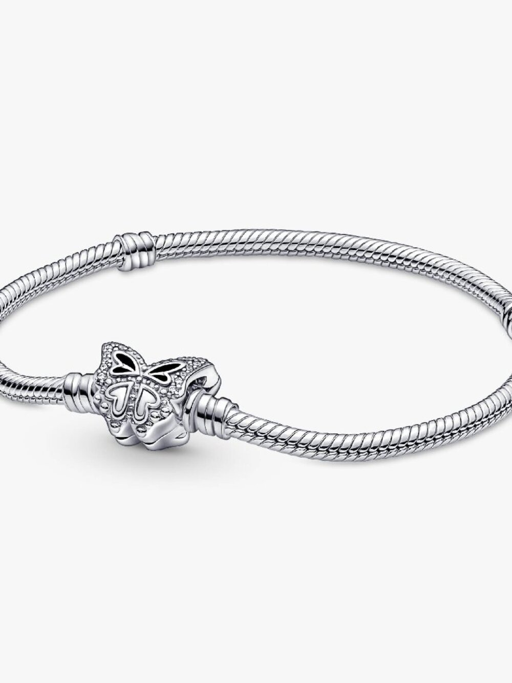 Authentic Pandora Moments Butterfly Clasp Snake Chain Bracelet / Pandora Charms